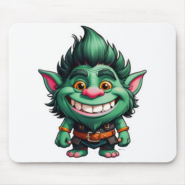 Lycklig Little Troll Chibi illustration Musmatta (Framsidan)