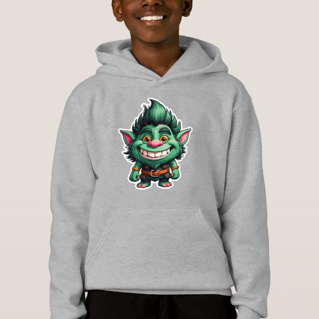 Lycklig Little Troll Chibi illustration T Shirt (Framsida)