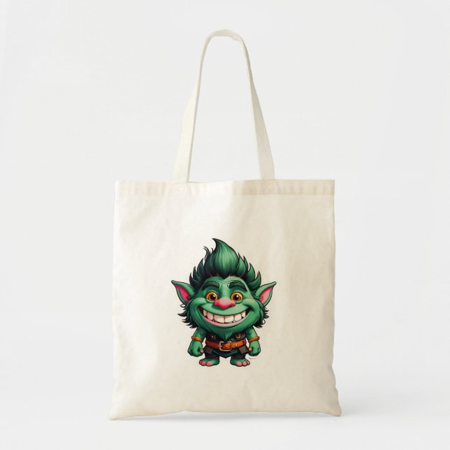 Lycklig Little Troll Chibi illustration Tygkasse (Framsidan)