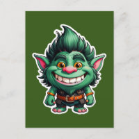 Lycklig Little Troll Chibi illustration