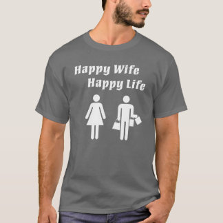 Lycklig livvit för lycklig fru tee shirt