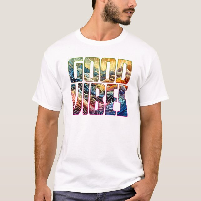 Lycklig Ljud Good Vibes Färg Burst T Shirt (Framsida)