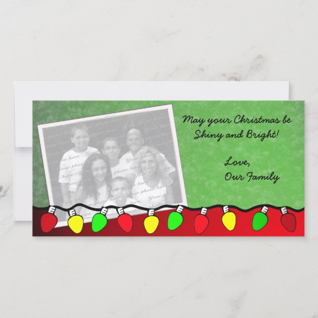 Lycklig Ljus/fotohälsningskort Julkort (Framsida)