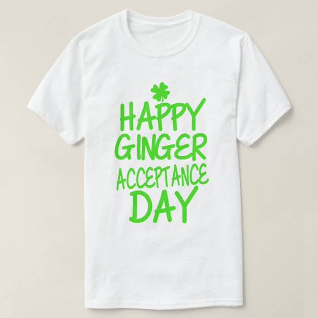 Lycklig ljust rödbrun godtagandedag t shirt (Design framsida)
