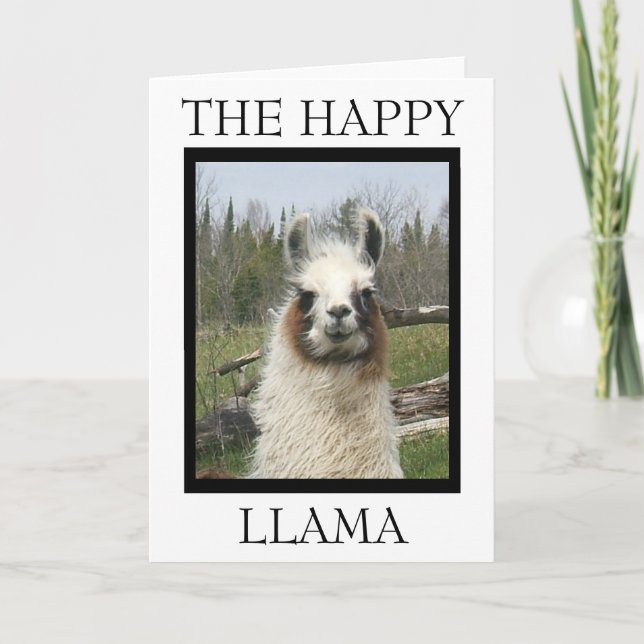 LYCKLIG LLAMA Hälsning Kort (Framsida)