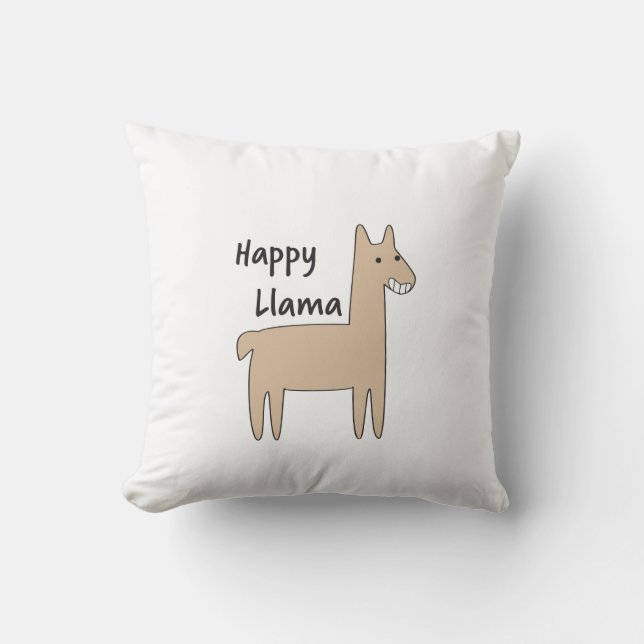 Lycklig Llama Kudde (Framsida)
