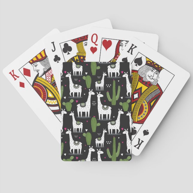 Lycklig Llama Mönster Casinokort (Baksidan)