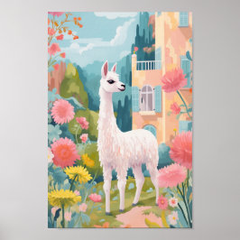Lycklig Llama Poster