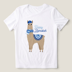 Lycklig Llamakah Funny Hanukkah T Shirt