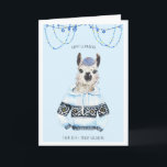 Lycklig Llamakah | Funny Llama Hanukkah-kort Helgkort<br><div class="desc">Jag kallar honom Yiddisch Llamakah. Han njuter grundligt av skäggsbildning med bara den bästa veganskäggspomaden. Hans andra hobbieser omfattar provtagning av manischewitz, åldras av handvalsat mockbröd och att lyssna på en underbar, alkalisk jingle. Han har bara provat tillräckligt med gång, men det gjorde honom för paranoid, så han håller sig...</div>