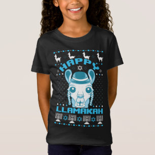 Lycklig Llamakah Jewish Llama Hanukkah Ugly Christ T Shirt