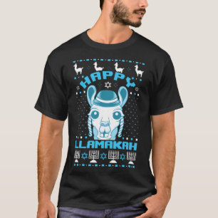 Lycklig Llamakah Jewish Llama Hanukkah Ugly Christ T Shirt