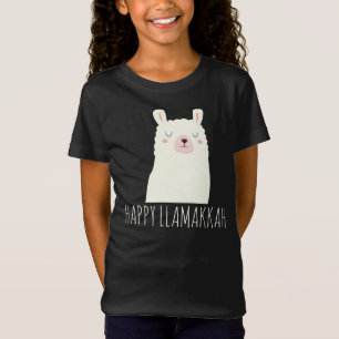 Lycklig Llamakkah Blue Hanukkah Llama Cute T Shirt
