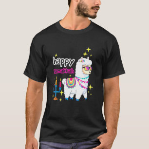 Lycklig Llamakkah Llama Candles Alpaca Menorah Jew T Shirt