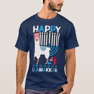 Lycklig Llamakkah Llama Hanukkah Funny T Shirt
