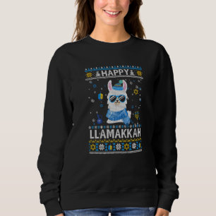 Lycklig Llamakkah Llama Ugly Hanukkah Ugly jul T Shirt