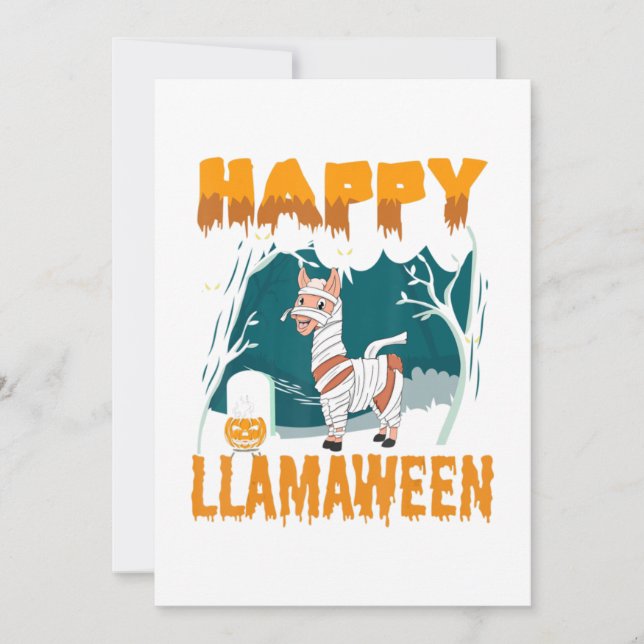 Lycklig Llamaween Cute Llama Halloween-kostym för  Meddelande (Framsida)