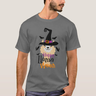 Lycklig Llamaween Funny Llama Halloween Vibes T Shirt