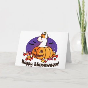 Lycklig Llamaween Kort