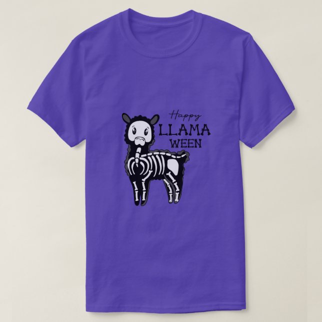 Lycklig Llamaween T Shirt (Design framsida)