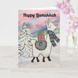 Lycklig Llamukkah Hanukkah Helgdag Kort