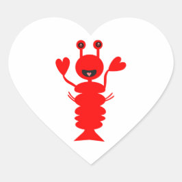 Lycklig Lobster Hjärtformat Klistermärke
