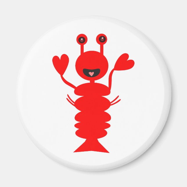 Lycklig Lobster Magnet (Framsidan)