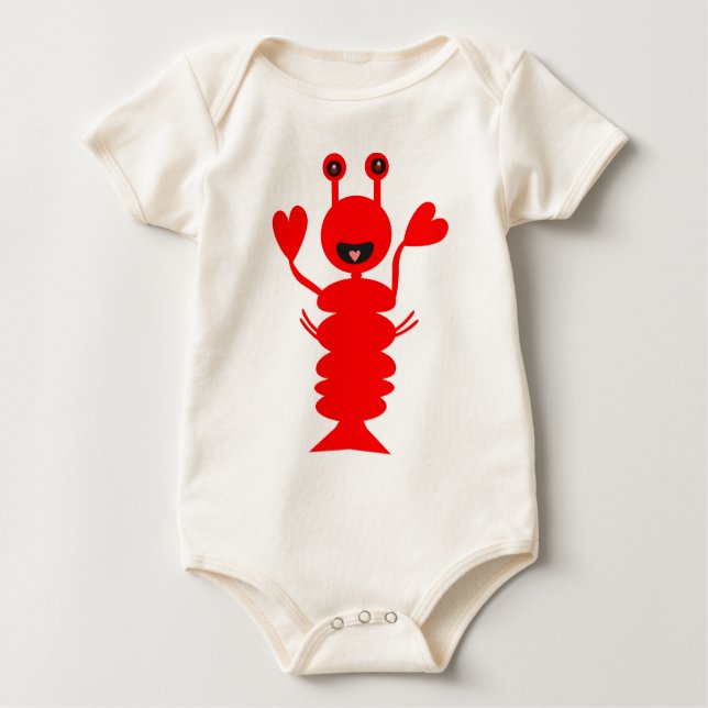 Lycklig Lobster T Shirt (Framsida)
