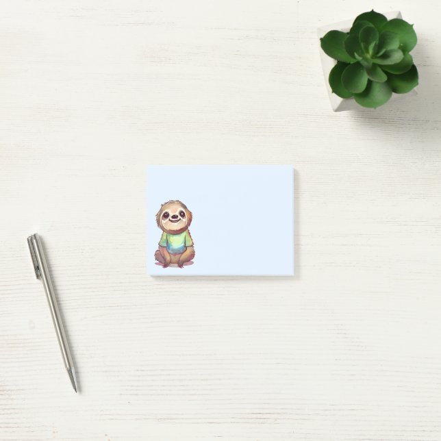 Lycklig log Sloth Relaxed & Chill Post-it Block (Kontor)