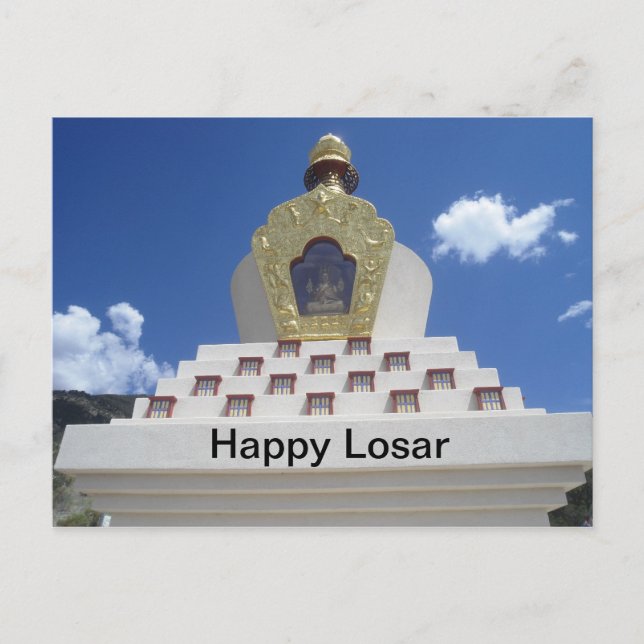 Lycklig Losar Stupa vykort (Framsida)