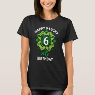 Lycklig & Lucky 6e Birthday Gamer Shamrock St Patr T Shirt