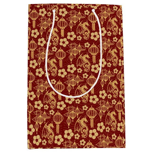 Lycklig Lunar nyår: Dragon Zodiac Oriental Red (Framsidan)