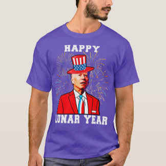 Lycklig Lunar Year American Flagga T Shirt
