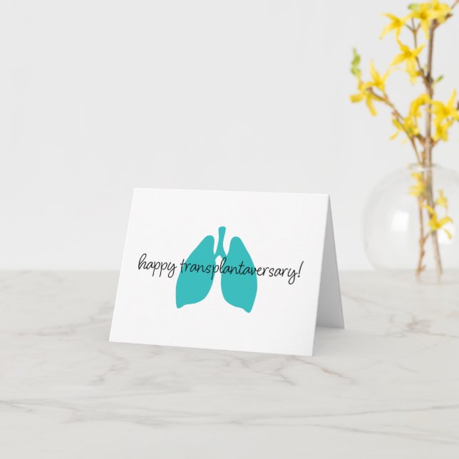 Lycklig Lungs Transplantaversary Script Notecard Kort (Gul blomma)