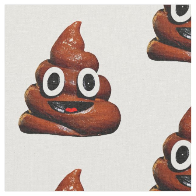 lycklig lustig poop emoji-väv tyg (Närbild)
