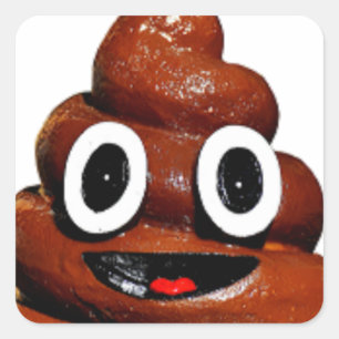 lycklig lustiga poop emoji fyrkantigt klistermärke