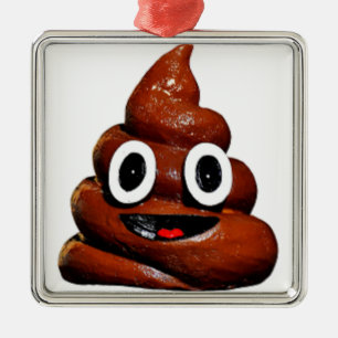 lycklig lustiga poop emoji julgransprydnad metall