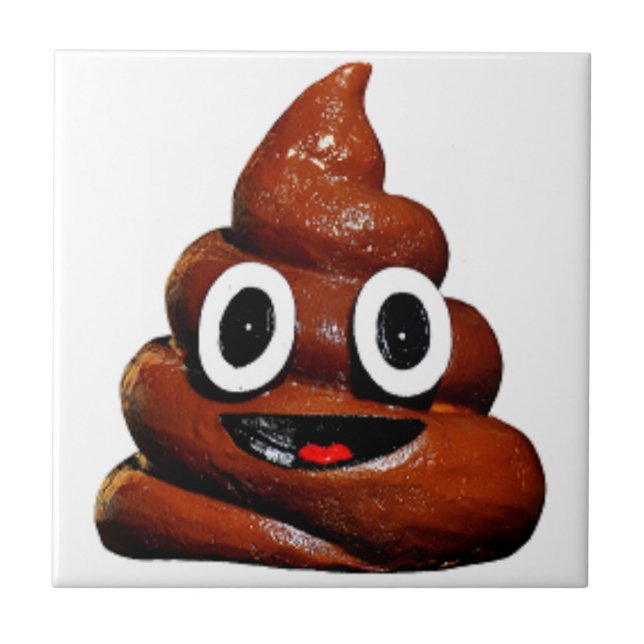 lycklig lustiga poop emoji kakelplatta (Framsidan)
