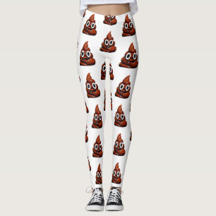lycklig lustiga poop emoji leggings
