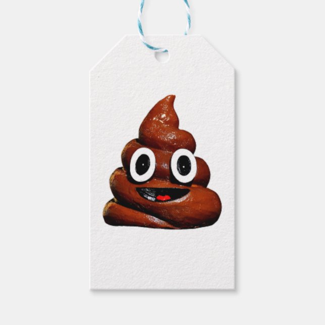 lycklig lustiga poop emoji presentetikett (Framsidan)