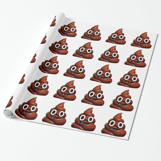 lycklig lustiga poop emoji presentpapper (Utrullad)