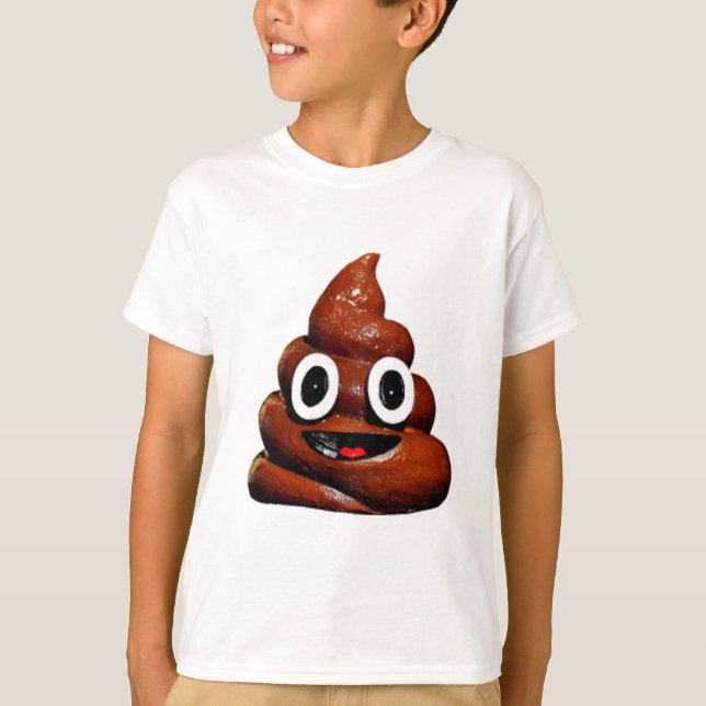 lycklig lustiga poop emoji t shirt (Framsida)