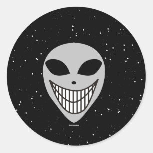 Lycklig Lycklig Alien tävling science fiction ansi Runt Klistermärke