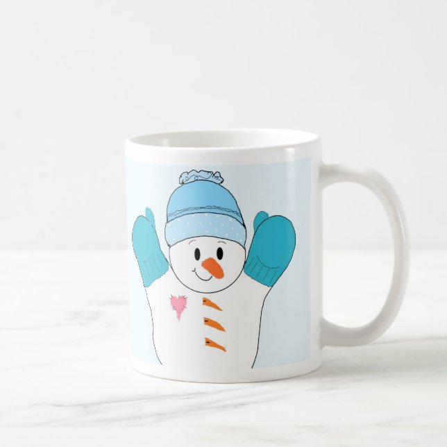 Lycklig Lycklig Snögubbe Kaffemugg (Höger)