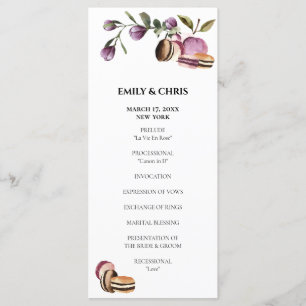 Lycklig Macaron   Elegant Violet Blommigt Modern Program