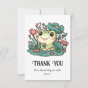 Lycklig Magic Frog Baby Shower Tack Kort