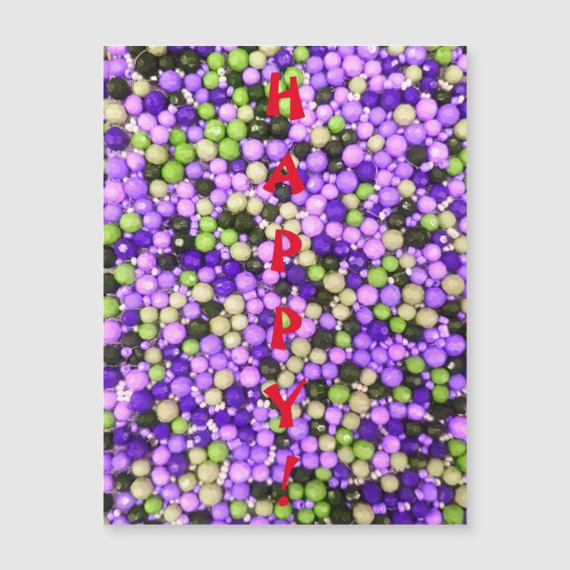 LYCKLIG! Magnethälsningskort (Framsida)