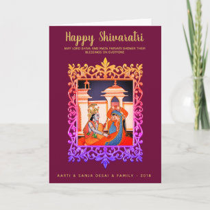Lycklig Maha Shivaratri English Ord Lord Shiva Kort
