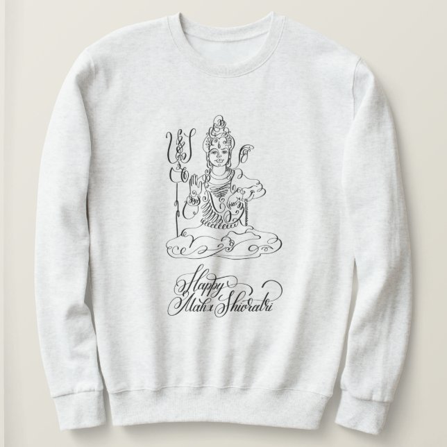 Lycklig Maha Shivratri, India Sweatshirt T Shirt (Design framsida)
