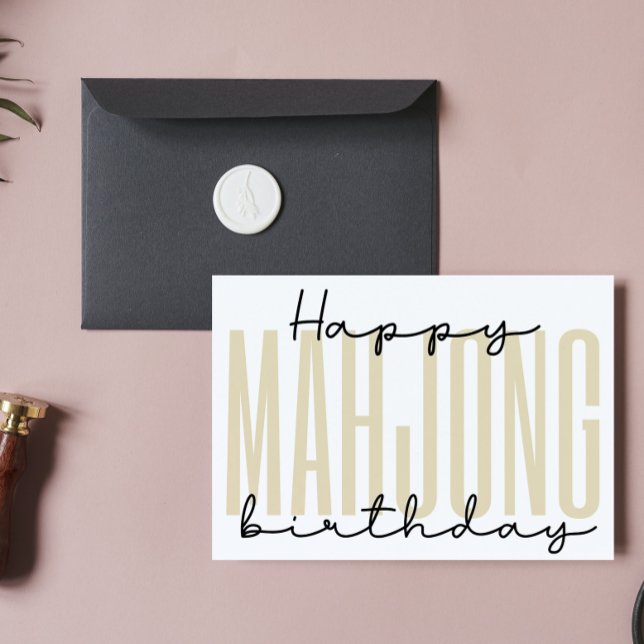 Lycklig mahjong-födelsedag julkort (Skapare uppladdad)